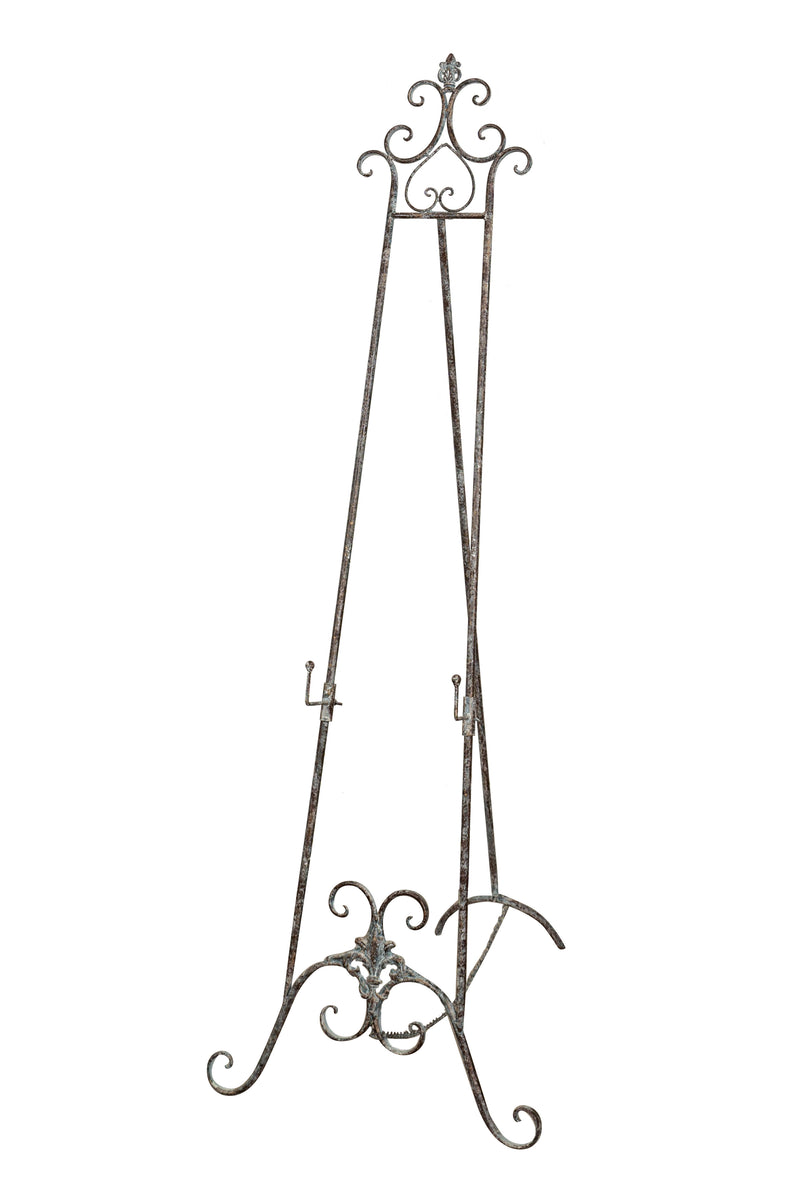 Biscottini Portaquadro in ferro battuto finitura ruggine anticata L53xPR96xH150 cm