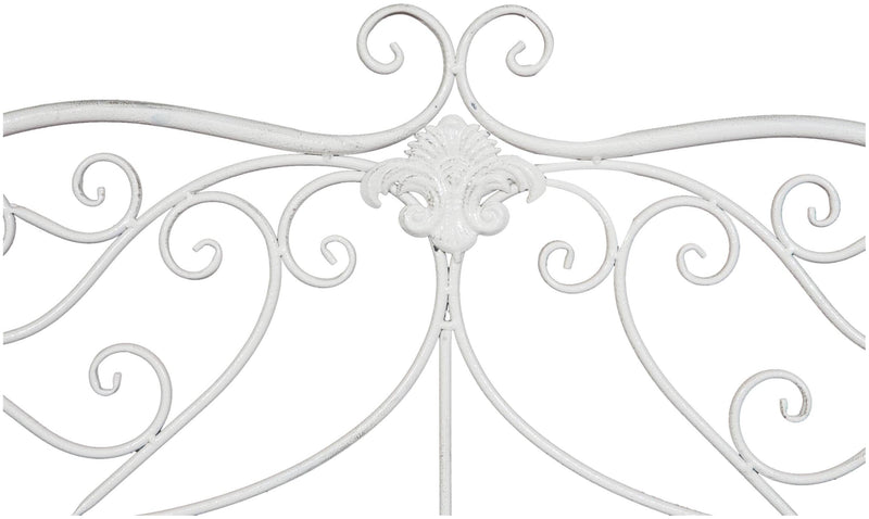 Biscottini Divanetto panca sedia seduta poltrona in ferro finitura bianca anticata L133xPR47xH90 cm