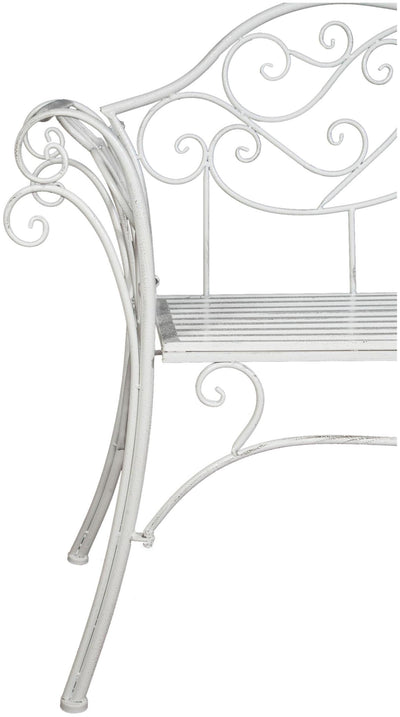 Biscottini Divanetto panca sedia seduta poltrona in ferro finitura bianca anticata L133xPR47xH90 cm