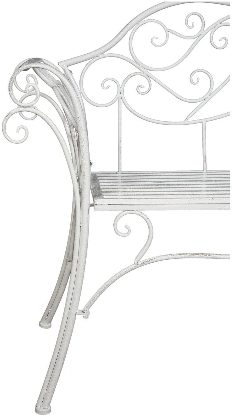Biscottini Divanetto panca sedia seduta poltrona in ferro finitura bianca anticata L133xPR47xH90 cm