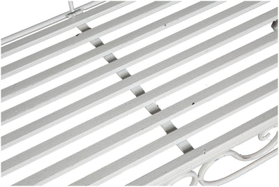 Biscottini Divanetto panca sedia seduta poltrona in ferro finitura bianca anticata L133xPR47xH90 cm