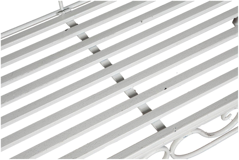 Biscottini Divanetto panca sedia seduta poltrona in ferro finitura bianca anticata L133xPR47xH90 cm