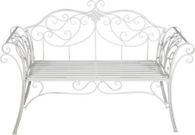 Biscottini Divanetto panca sedia seduta poltrona in ferro finitura bianca anticata L133xPR47xH90 cm