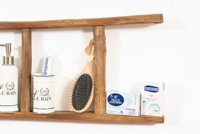 Biscottini Scala portasciugamani in legno finitura naturale anticata