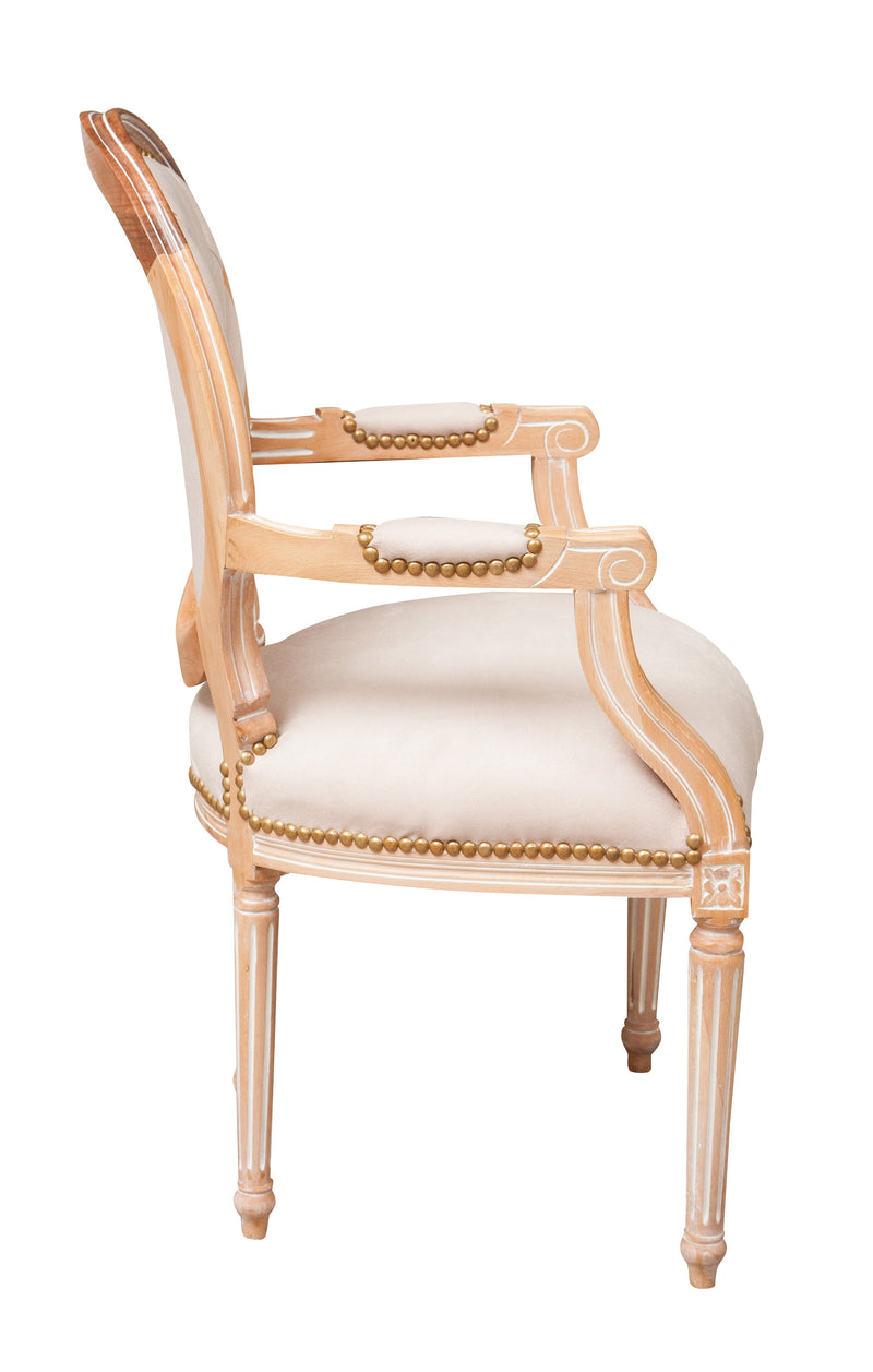 Biscottini Poltrona stile francese Luigi XVI in legno massello di faggio