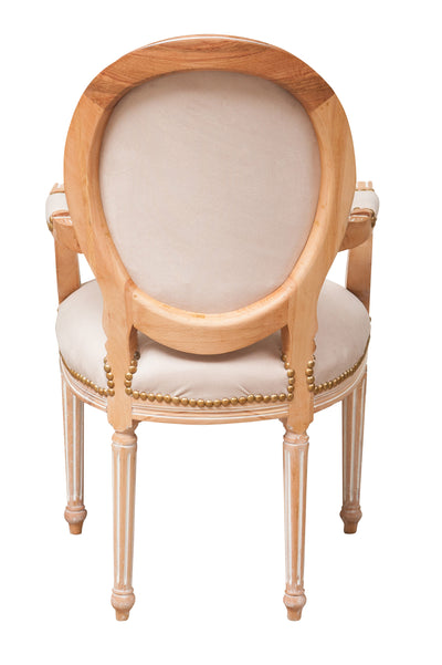 Biscottini Poltrona stile francese Luigi XVI in legno massello di faggio