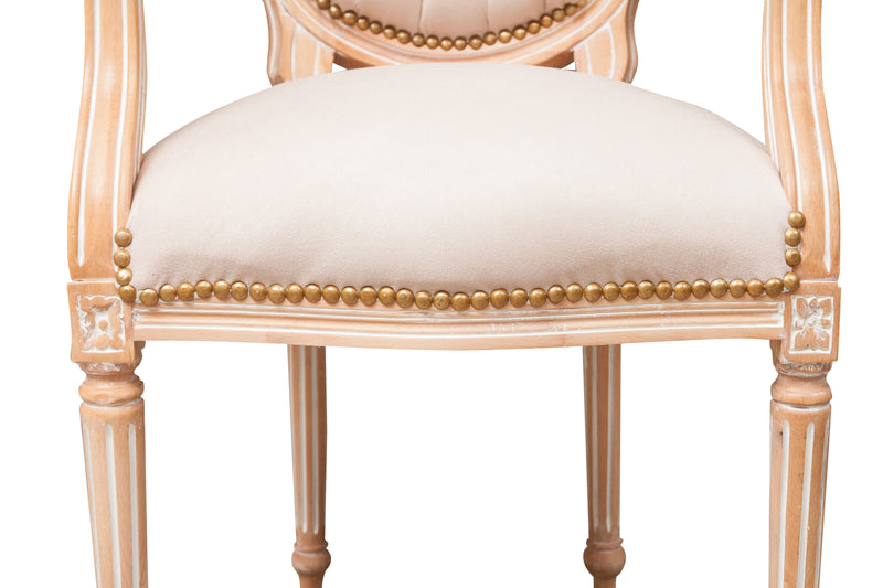 Biscottini Poltrona stile francese Luigi XVI in legno massello di faggio