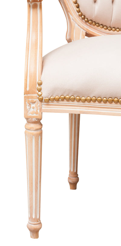 Biscottini Poltrona stile francese Luigi XVI in legno massello di faggio