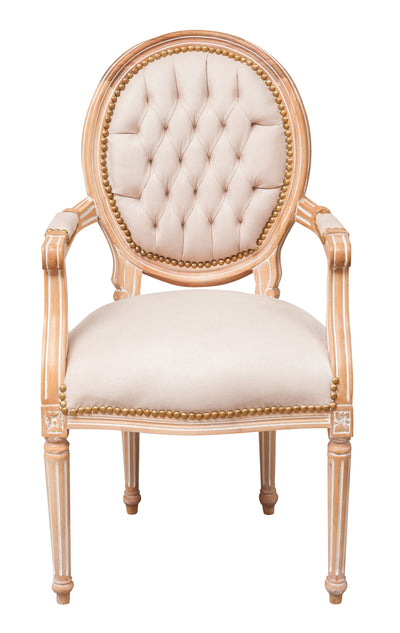 Biscottini Poltrona stile francese Luigi XVI in legno massello di faggio