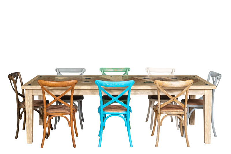 Biscottini Sedia Thonet in massello e seduta in rattan finitura bianca anticata