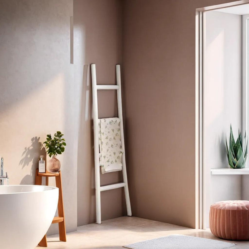 Biscottini Scala portasciugamani in legno finitura bianca anticata