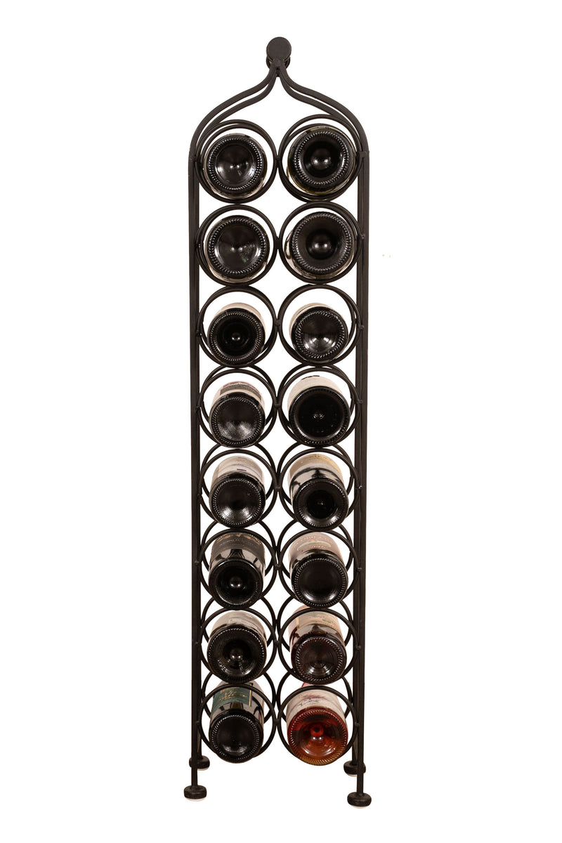 Biscottini Porta bottiglie in ferro battuto finitura nera anticata