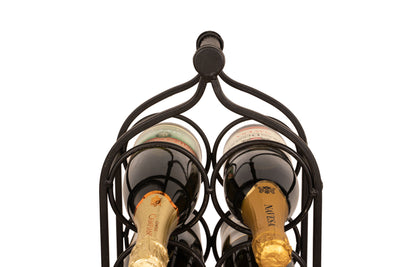 Biscottini Porta bottiglie in ferro battuto finitura nera anticata