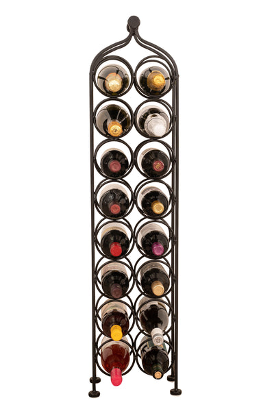 Biscottini Porta bottiglie in ferro battuto finitura nera anticata