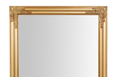 Biscottini Specchio Specchiera da parete e appendere verticale/orizzontale L72xPR4xH180 cm finitura foglia oro anticato.