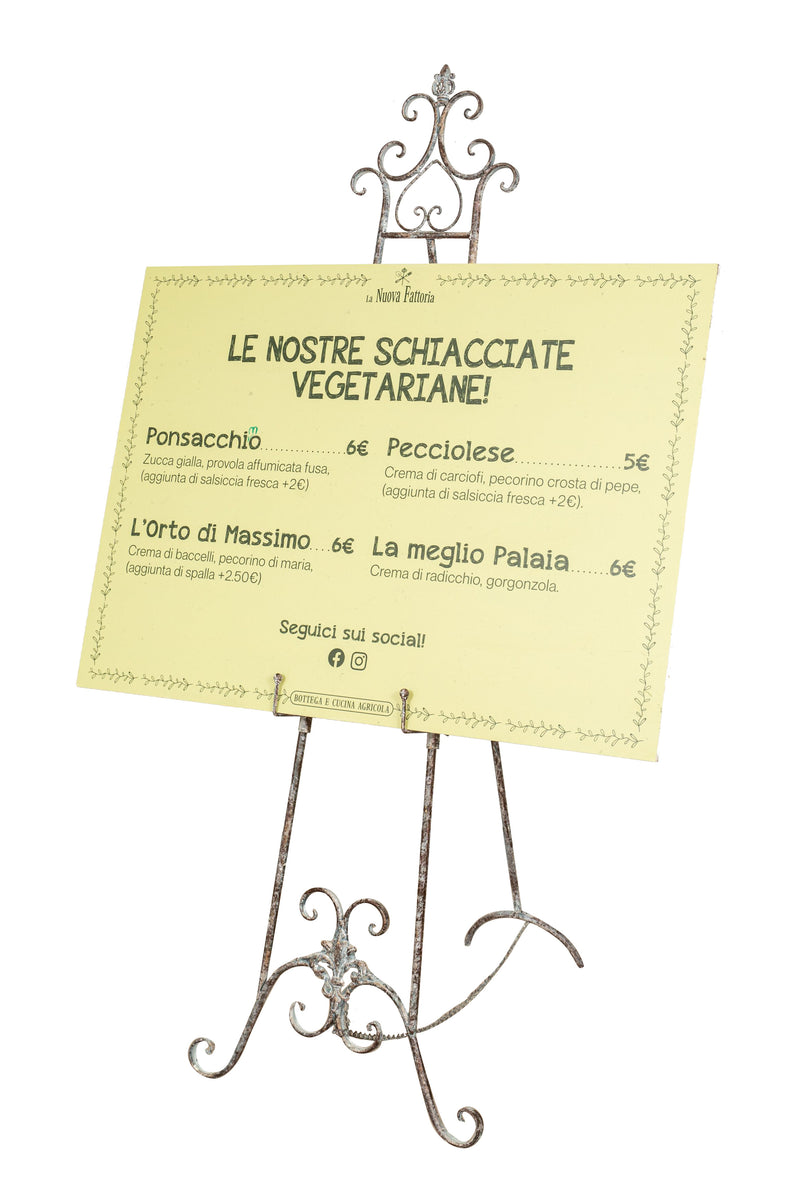 Biscottini Portaquadro in ferro battuto finitura ruggine anticata L53xPR96xH150 cm
