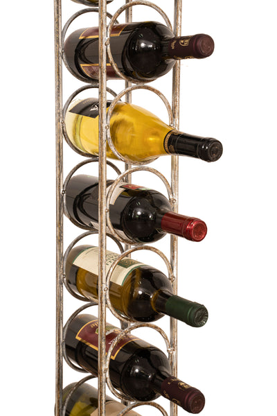 Biscottini Porta bottiglie in ferro battuto finitura bianca anticata