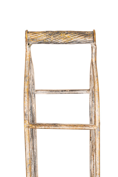 Biscottini Porta bottiglie in ferro battuto finitura bianca anticata