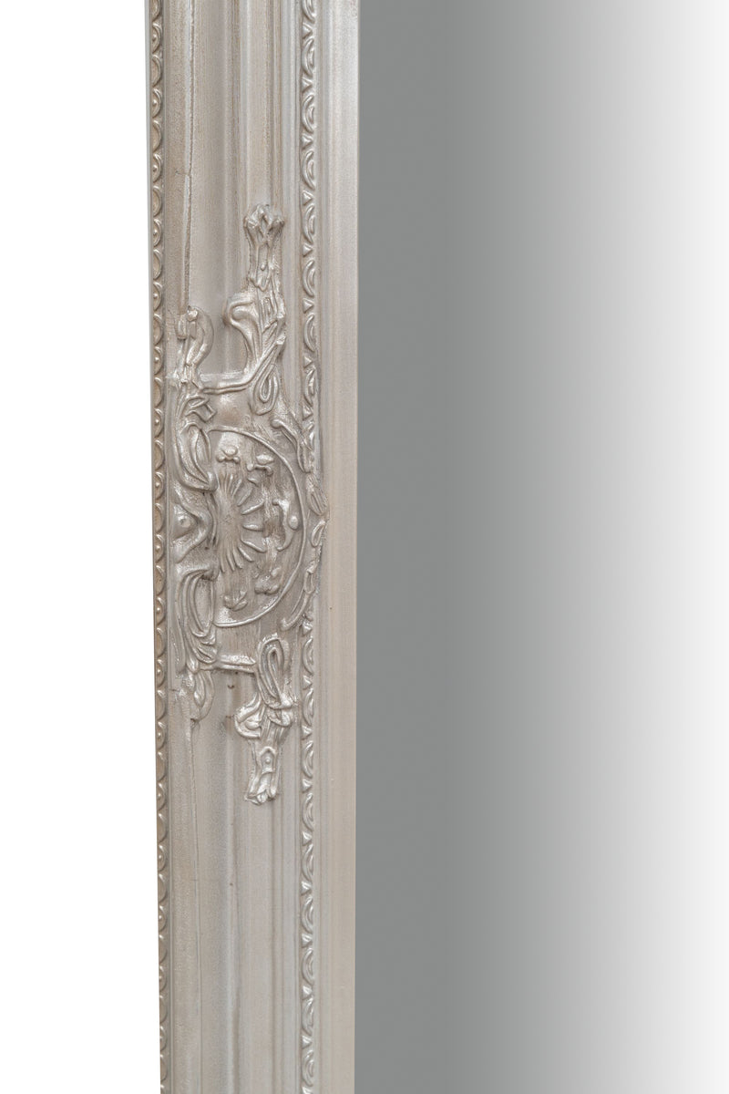 Biscottini Specchio Specchiera da parete e appendere verticale/orizzontale L60xPR4xH90 cm finitura foglia argento anticato