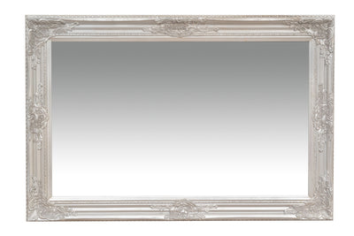 Biscottini Specchio Specchiera da parete e appendere verticale/orizzontale L60xPR4xH90 cm finitura foglia argento anticato