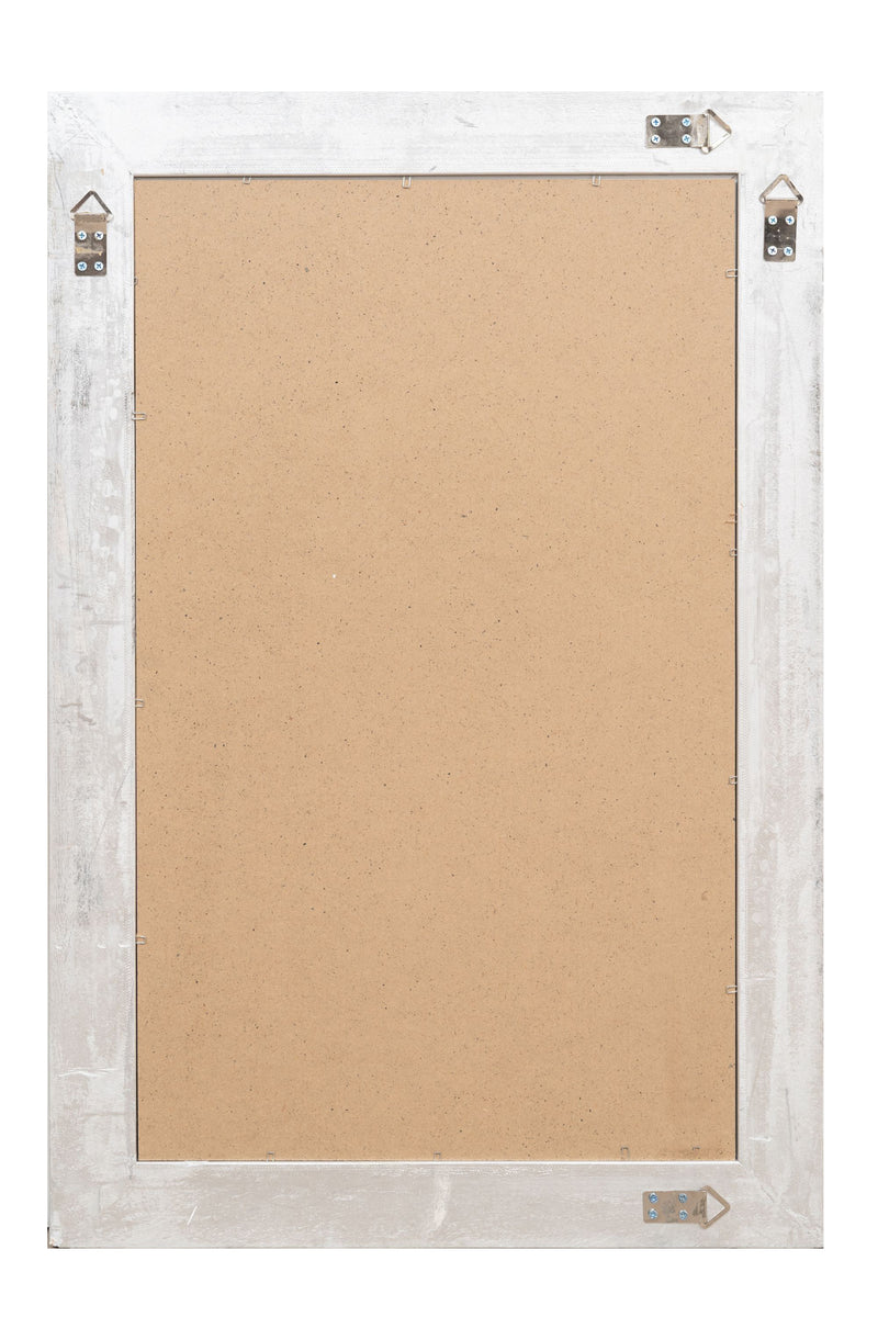 Biscottini Specchio Specchiera da parete e appendere verticale/orizzontale L60xPR4xH90 cm finitura foglia argento anticato