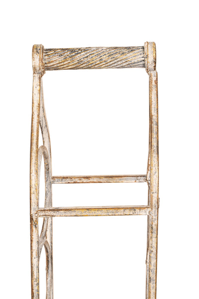 Biscottini Porta bottiglie in ferro battuto finitura bianca anticata