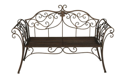 Biscottini Divanetto panchina Liberty in ferro finitura bronzata anticata