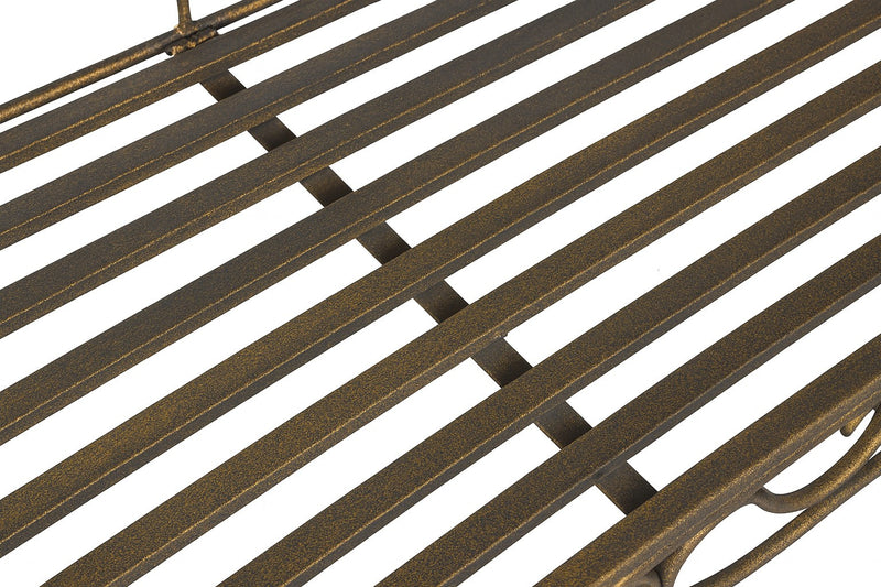 Biscottini Divanetto panchina Liberty in ferro finitura bronzata anticata