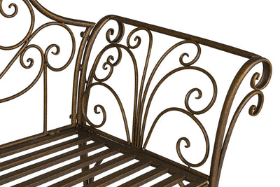 Biscottini Divanetto panchina Liberty in ferro finitura bronzata anticata