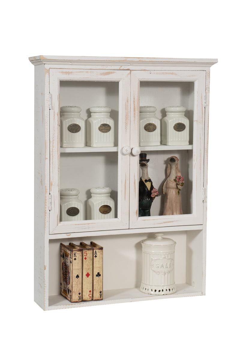 Biscottini VETRINETTA BACHECA IN LEGNO FINITURA BIANCA ANTICATA