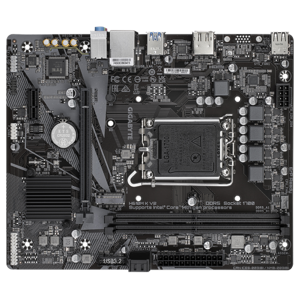 Gigabyte H610M K V2 - 1.0 - Motherboard - micro ATX - LGA1700-Sockel - H610 Chipsatz - USB 3.2 Gen 1 - Gigabit LAN - Onboard-Grafik (CPU erforderlich)