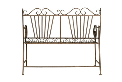 Biscottini Divanetto panchina Liberty in ferro finitura bronzata