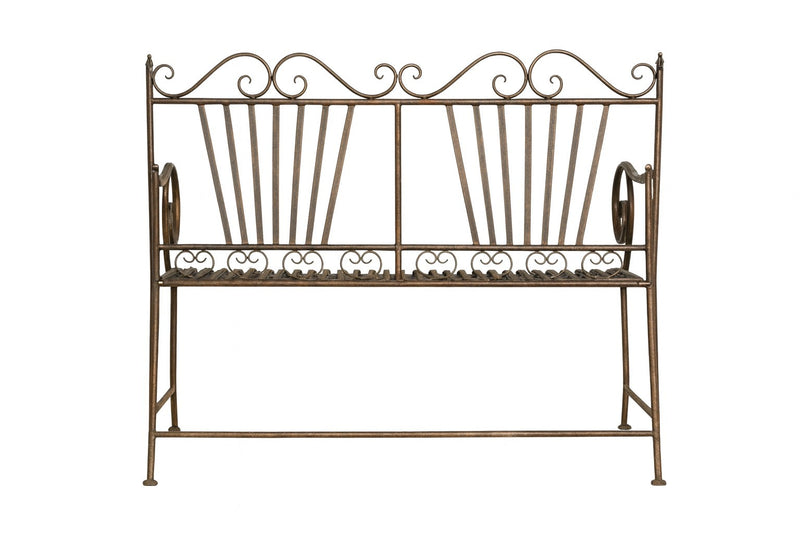 Biscottini Divanetto panchina Liberty in ferro finitura bronzata