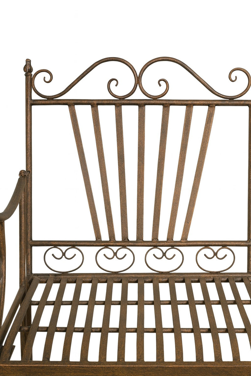 Biscottini Divanetto panchina Liberty in ferro finitura bronzata