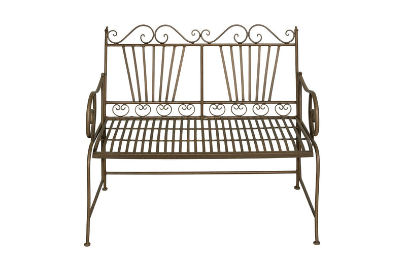 Biscottini Divanetto panchina Liberty in ferro finitura bronzata