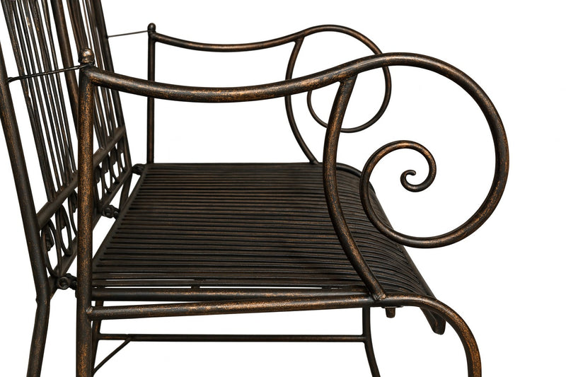 Biscottini Divanetto panchina Liberty in ferro finitura bronzata