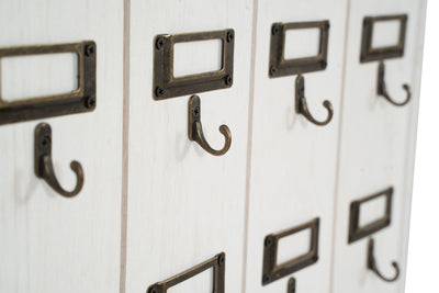 Biscottini Bacheca appendichiavi in legno finitura bianco anticato