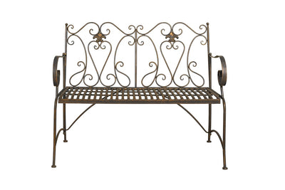 Biscottini Divanetto panchina Liberty in ferro finitura bronzata