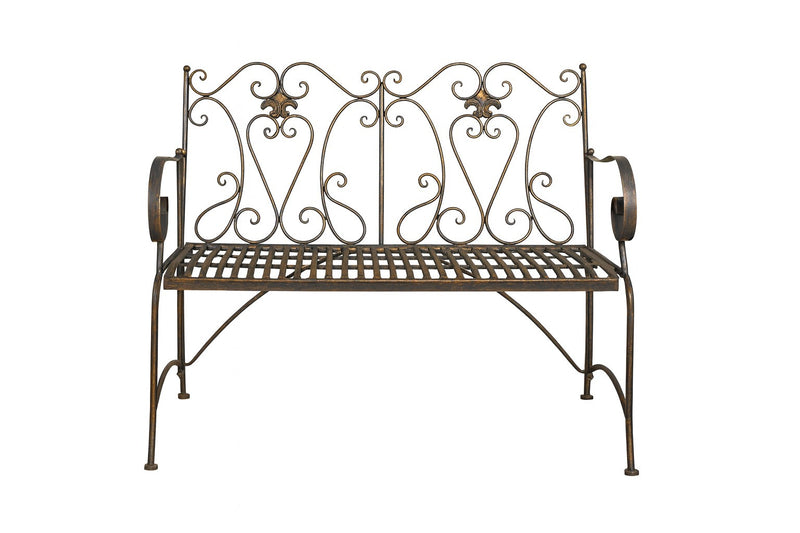 Biscottini Divanetto panchina Liberty in ferro finitura bronzata
