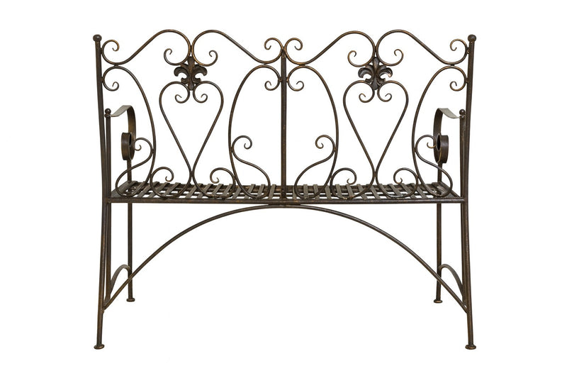 Biscottini Divanetto panchina Liberty in ferro finitura bronzata