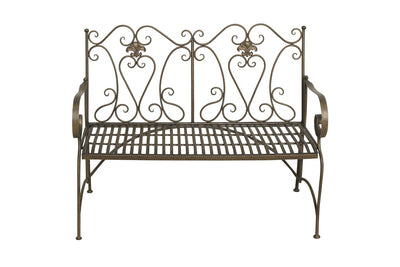 Biscottini Divanetto panchina Liberty in ferro finitura bronzata