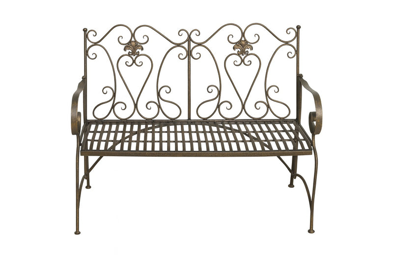 Biscottini Divanetto panchina Liberty in ferro finitura bronzata