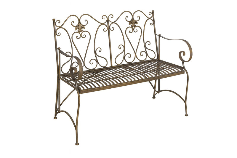 Biscottini Divanetto panchina Liberty in ferro finitura bronzata