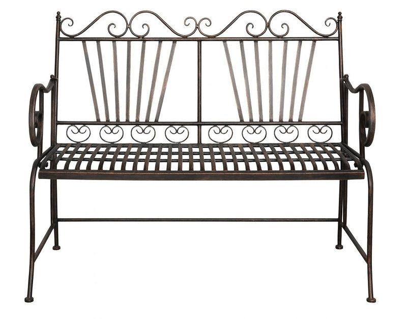 Biscottini Divanetto panchina Liberty in ferro finitura bronzata
