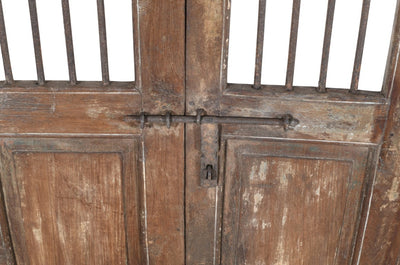 Biscottini Porta portone in legno massello e ferro da interno o da esterno vecchia e antica medievale