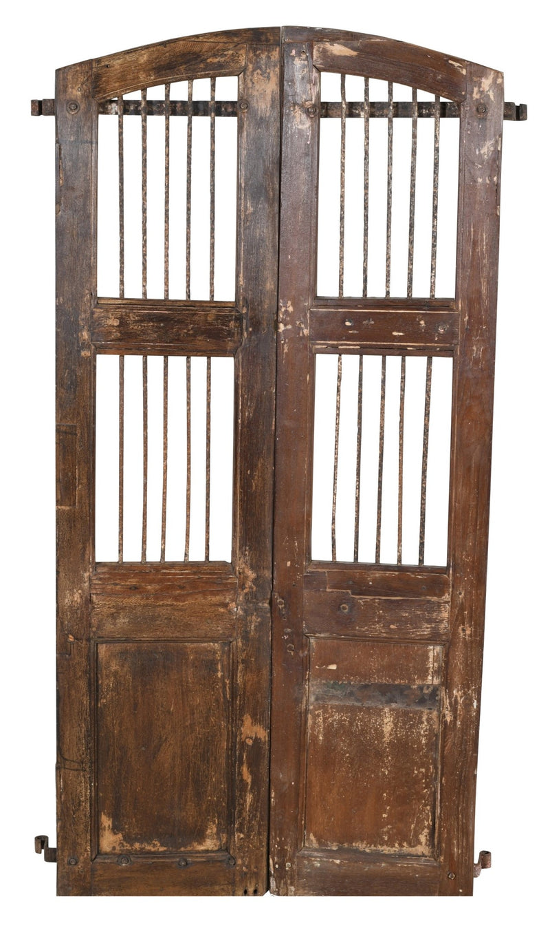 Biscottini Porta portone in legno massello e ferro da interno o da esterno vecchia e antica medievale