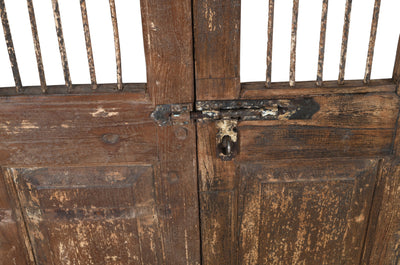 Biscottini Porta portone in legno massello e ferro da interno o da esterno vecchia e antica medievale
