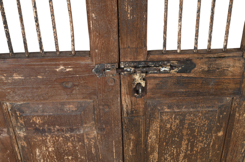 Biscottini Porta portone in legno massello e ferro da interno o da esterno vecchia e antica medievale