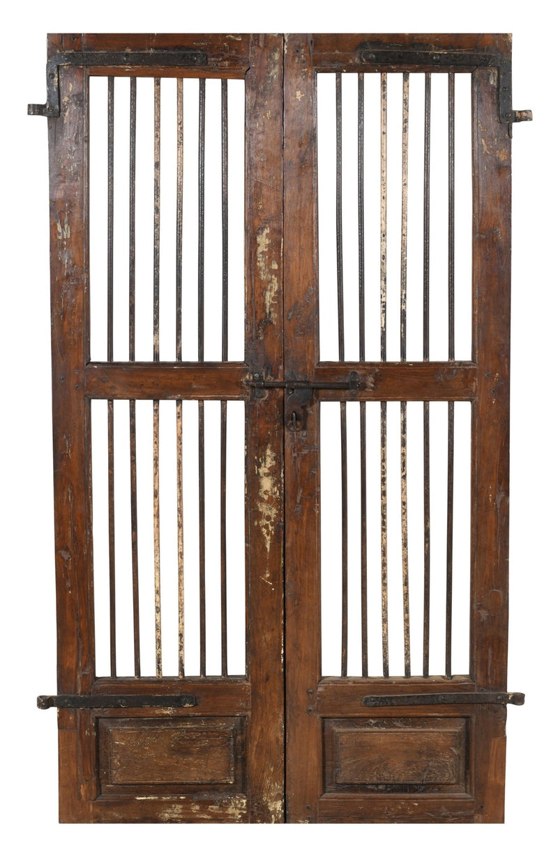 Biscottini Porta portone in legno massello e ferro da interno o da esterno vecchia e antica medievale