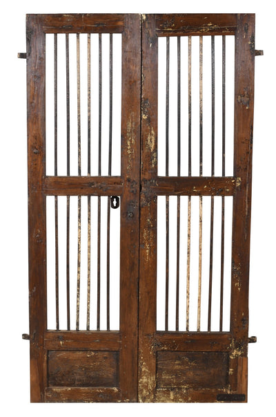 Biscottini Porta portone in legno massello e ferro da interno o da esterno vecchia e antica medievale